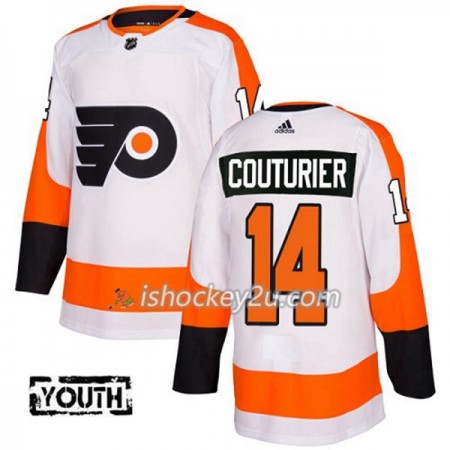 Børn NHL Philadelphia Flyers Trøje Sean Couturier 14 Adidas 2017-2018 Hvid Authentic